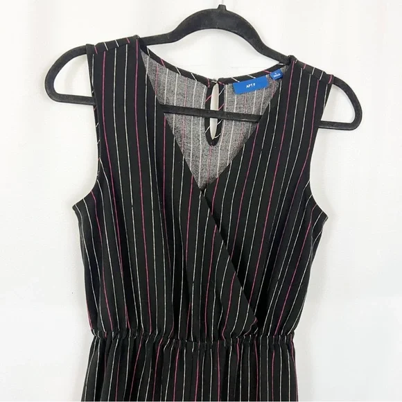 😻NWT Apt. 9 Striped Jumpsuit Pink Black - Picture 2 of 8